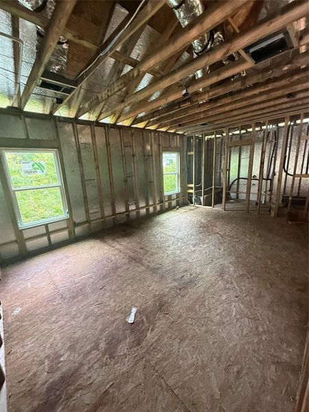 Construction progress - Large primary bedroom. Construction progress - Large primary bedroom.