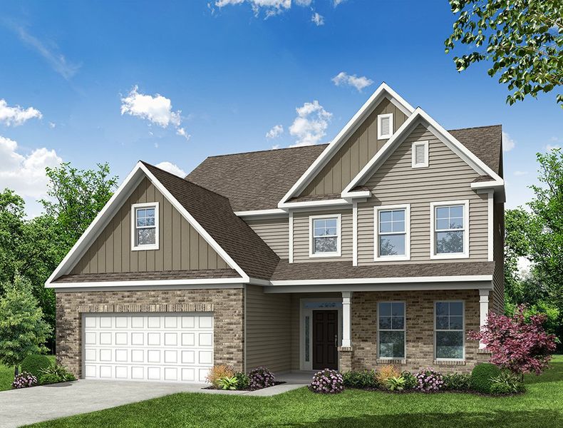 Representative exterior photo of a completed home built from the Hamilton by Eastwood Homes in Chasewood, Charlotte, NC (Image 7).