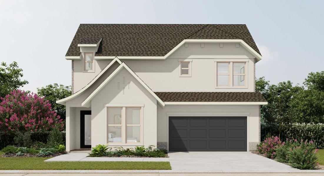 Representative exterior photo of a completed home built from the Lindstrom G II by DSLD Homes in Two Step Farm, Montgomery, TX (Image 5). Representative exterior photo of a completed home built from the Lindstrom G II by DSLD Homes in Two Step Farm, Montgomery, TX (Image 5).