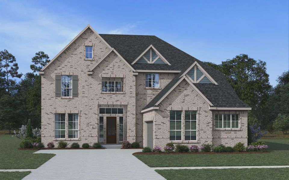 Representative exterior photo of a completed home built from the Lakewood by Chesmar Homes in Prominence 60's, San Antonio, TX (Image 6).