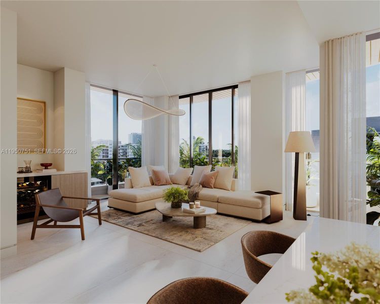 Furnished interior view inside a new home in , Bay Harbor Islands (Image 8).