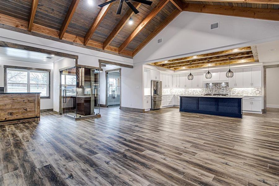 Open Living room, Bar, Kitchen, Office, Front Entry View Open Living room, Bar, Kitchen, Office, Front Entry View