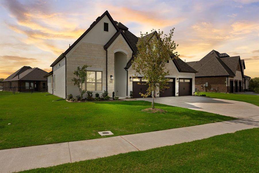 Front exterior of a new home in Heath Golf and Yacht, Heath, TX, highlighting curb appeal (Image 19).