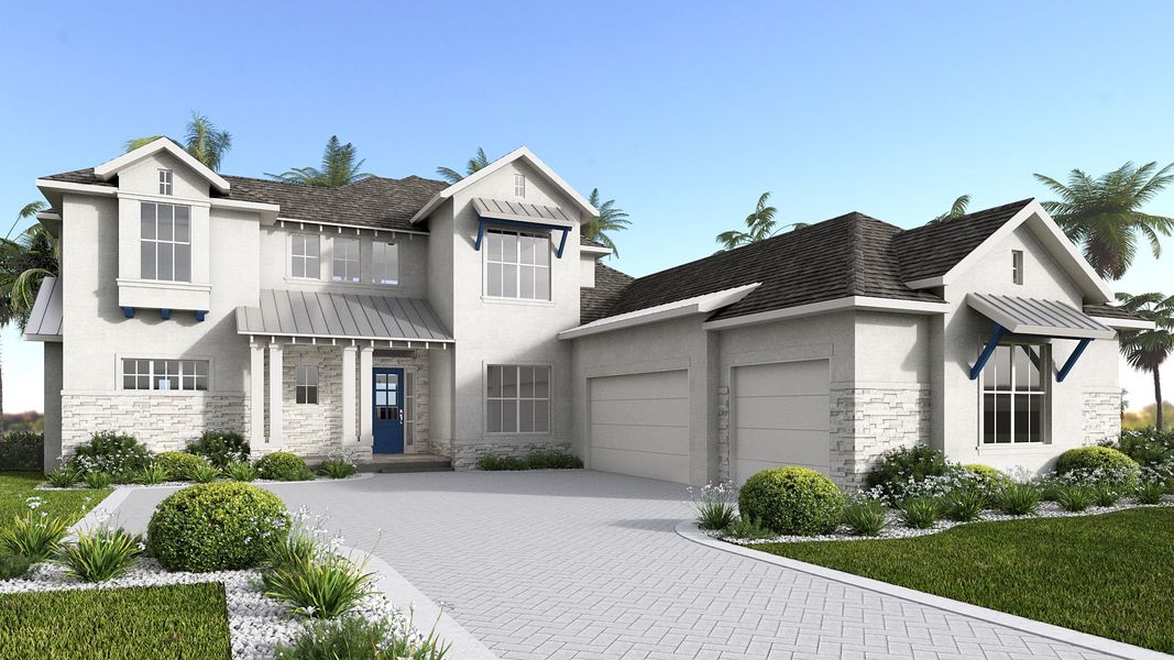 Representative exterior photo of a completed home built from the 3865F by Perry Homes in Star Farms at Lakewood Ranch, Bradenton, FL (Image 3).