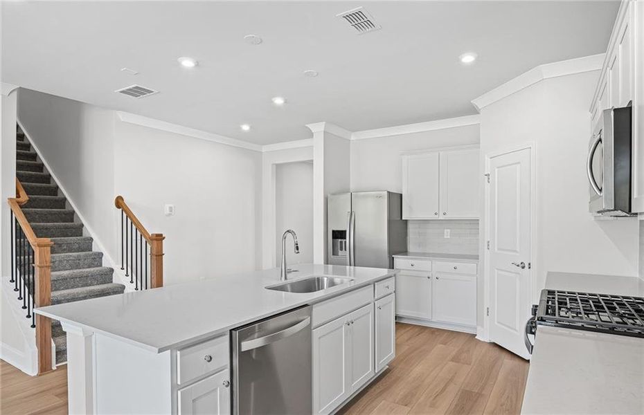 Furnished interior view inside a new home in Overland, Locust Grove (Image 6). Furnished interior view inside a new home in Overland, Locust Grove (Image 6).