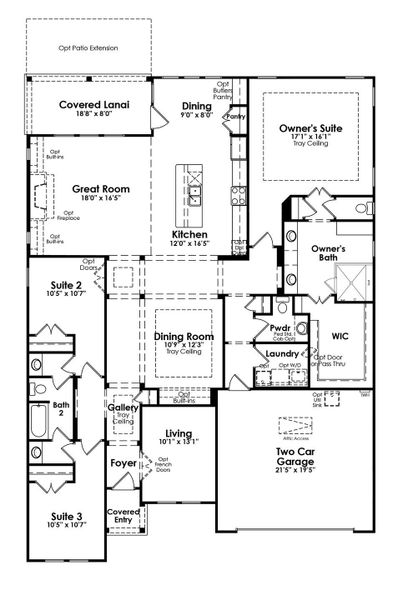 2D floor plan layout of this home in Cresswind Charlotte, Charlotte, NC (Image 3). 2D floor plan layout of this home in Cresswind Charlotte, Charlotte, NC (Image 3).