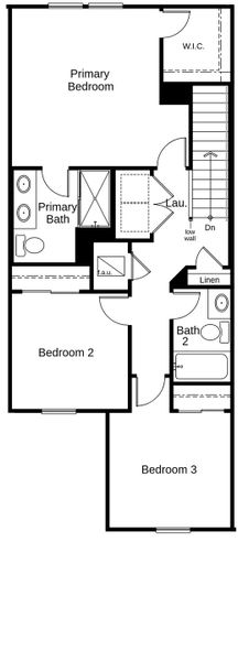 2D floor plan layout of this home in The Sanctuary Townhomes, Clermont, FL (Image 3).