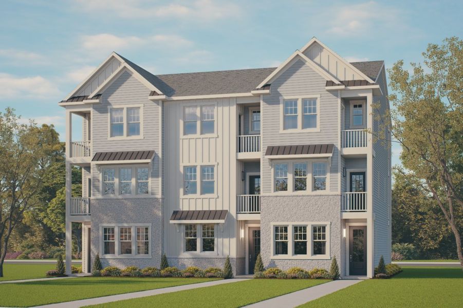 Representative exterior photo of a completed home built from the The Lofton by RobuckHomes in Downtown Wilmington Collective, Wilmington, NC (Image 32).