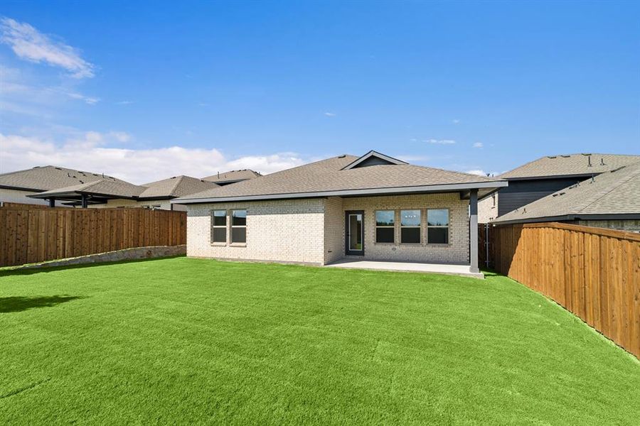 Exterior details and patio area of a home in Aspire at Noble Ridge, Howe (Image 22). Exterior details and patio area of a home in Aspire at Noble Ridge, Howe (Image 22).