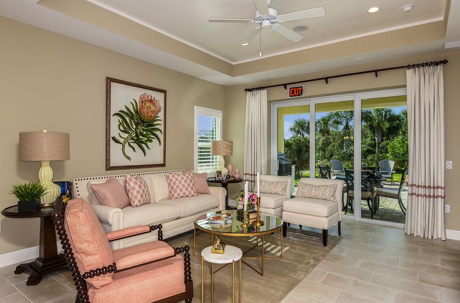 Furnished interior view inside a new home in Tide Marsh, Fort Myers (Image 5). Furnished interior view inside a new home in Tide Marsh, Fort Myers (Image 5).