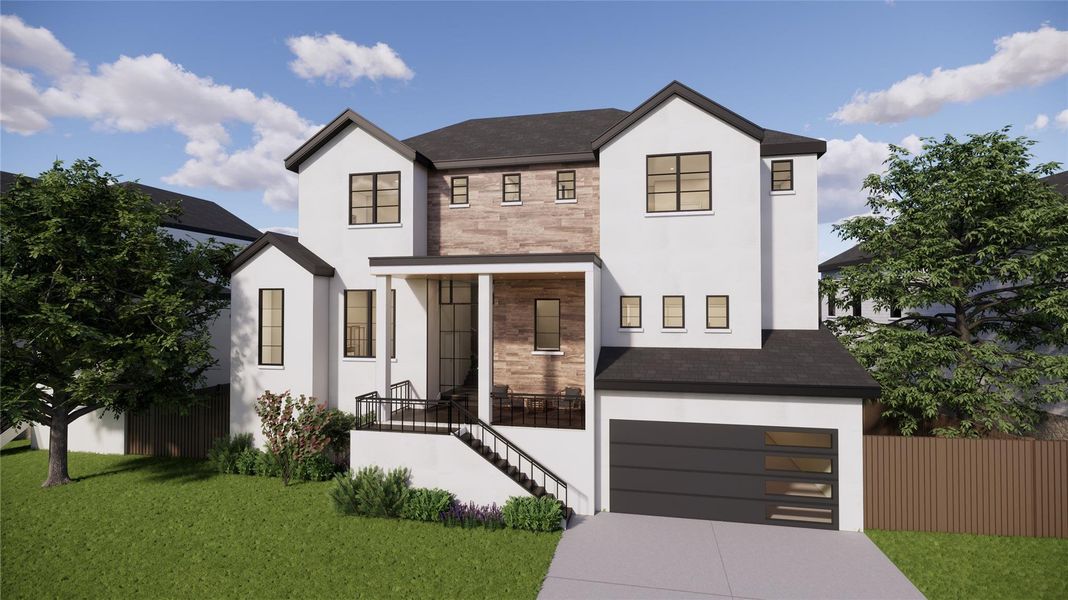 The three car garage offers ample space along with two additional storage rooms beneath the home.