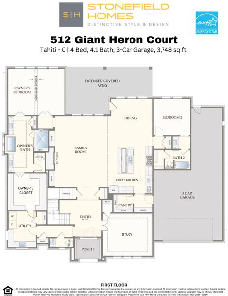 2D floor plan layout of this home in Heath Golf and Yacht Club, Heath, TX (Image 3).