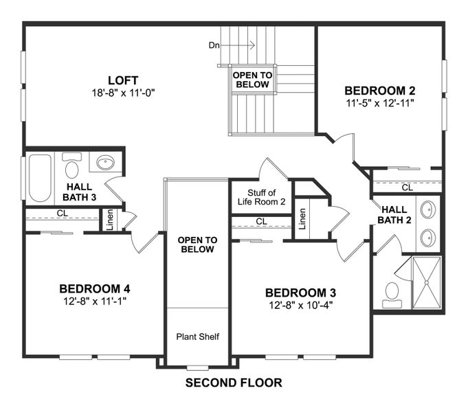 2D floor plan layout for the Santa Fe by K. Hovnanian® Homes in North Sky, Celina, TX (Image 4). 2D floor plan layout for the Santa Fe by K. Hovnanian® Homes in North Sky, Celina, TX (Image 4).