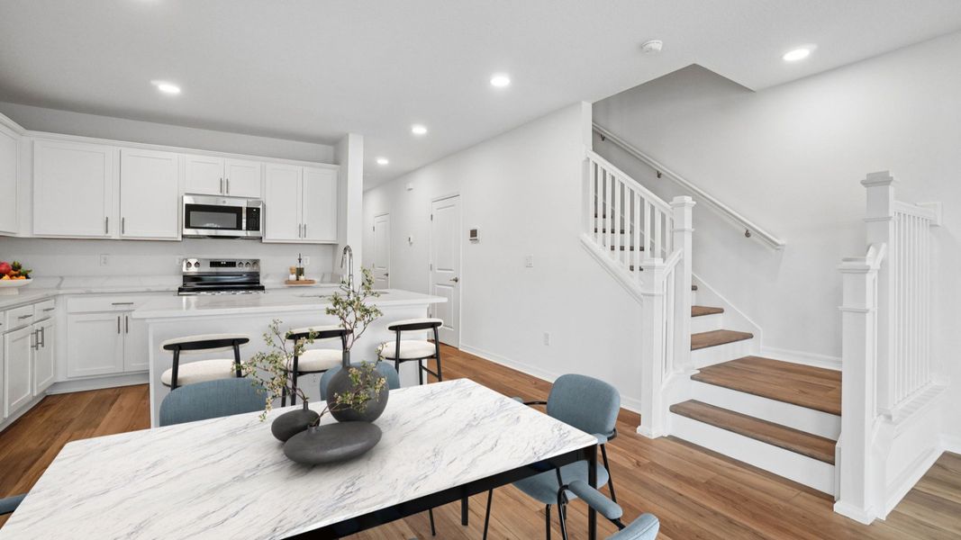 The Virtually Staged Dining Room and Kitchen