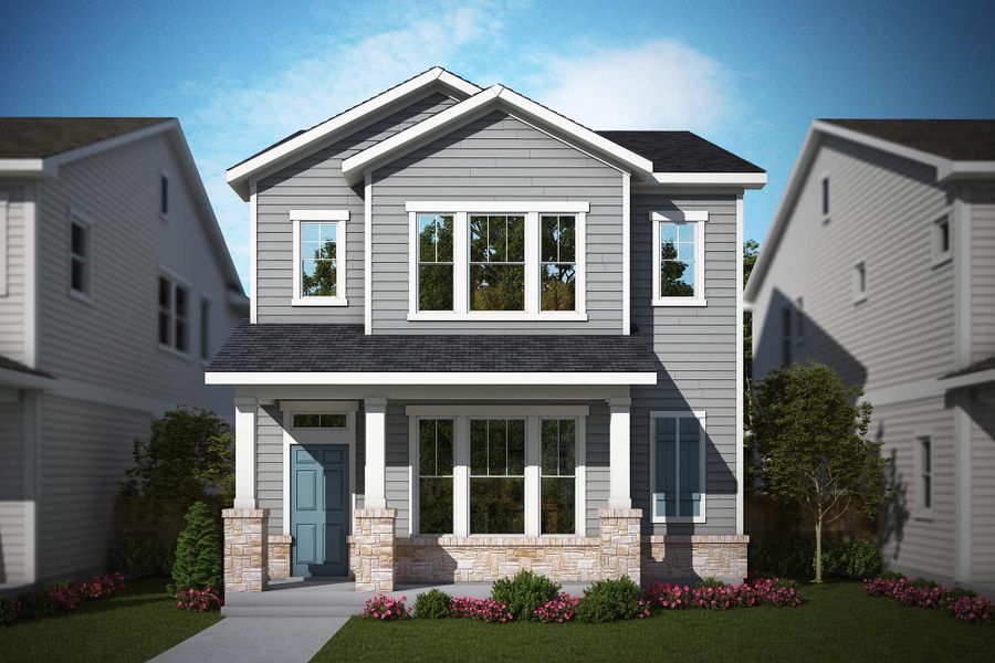 Front exterior of a home in the Revel Crossing at Wolf Ranch – The Outlook Collection community, located in Colorado Springs, CO (Image 13).