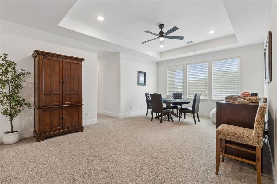 Furnished interior view inside a new home in Windsong Ranch 71' Series, Prosper (Image 37).