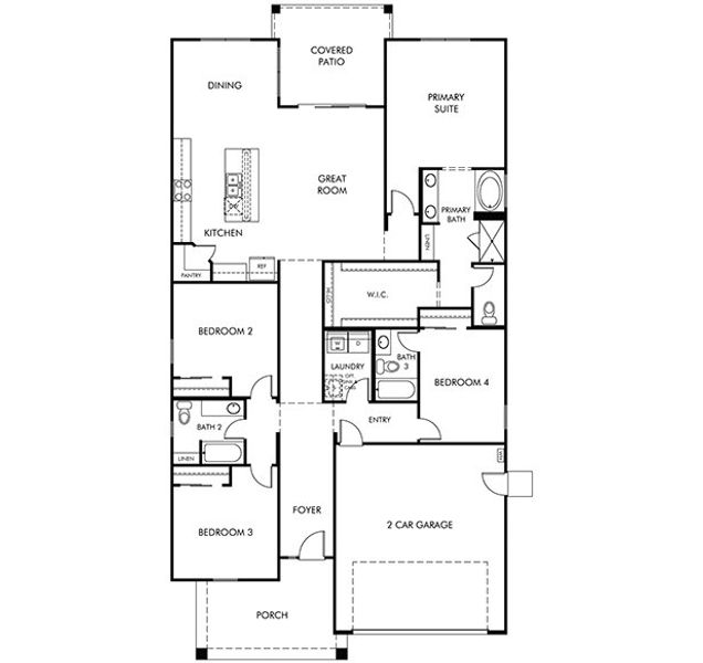 2D floor plan layout for the Onyx by Meritage Homes in Silva Farms - Reserve Series, Goodyear, AZ (Image 2). 2D floor plan layout for the Onyx by Meritage Homes in Silva Farms - Reserve Series, Goodyear, AZ (Image 2).
