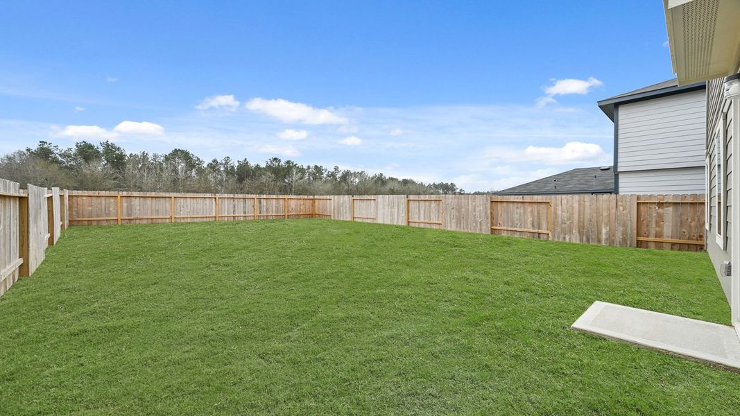Exterior details and patio area of a home in The Canopies, Splendora (Image 3).