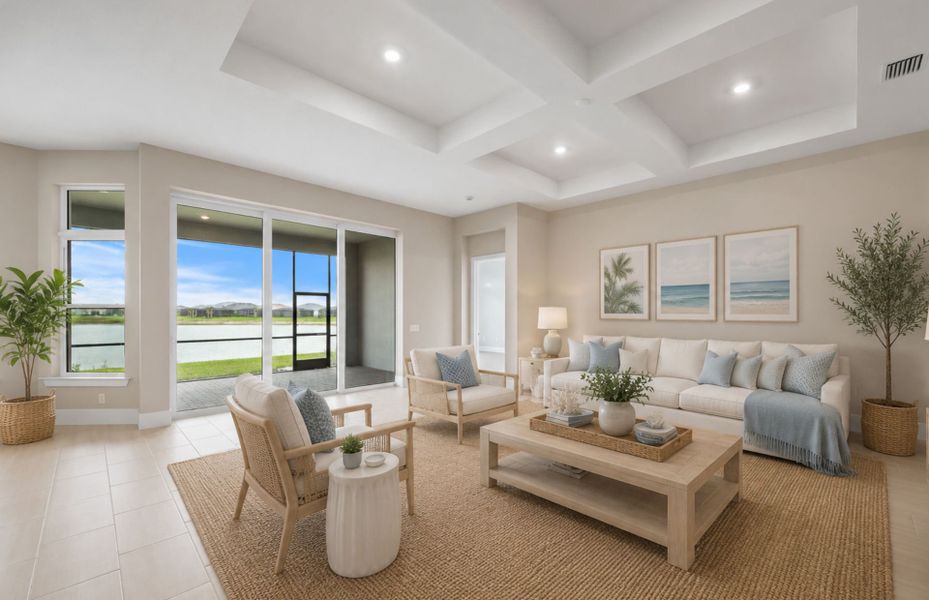 Furnished interior view inside a new home in TerraWalk at Babcock Ranch, Alva (Image 7). Furnished interior view inside a new home in TerraWalk at Babcock Ranch, Alva (Image 7).