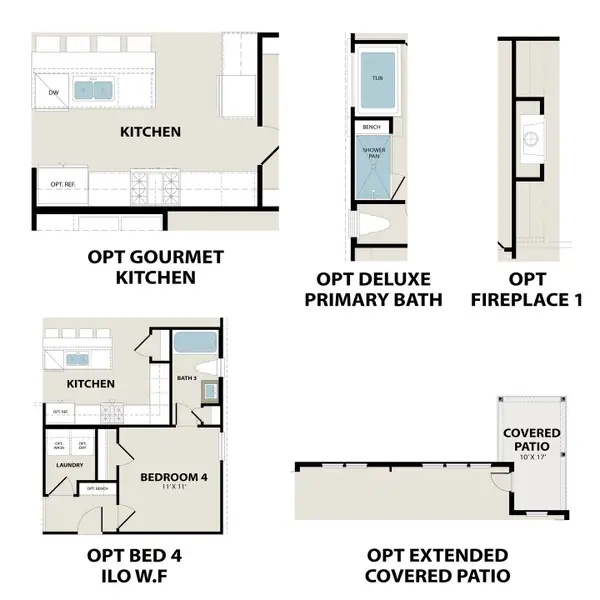 2D floor plan layout for the The Laurel M by Davidson Homes LLC in River Ranch Meadows, Dayton, TX (Image 6).