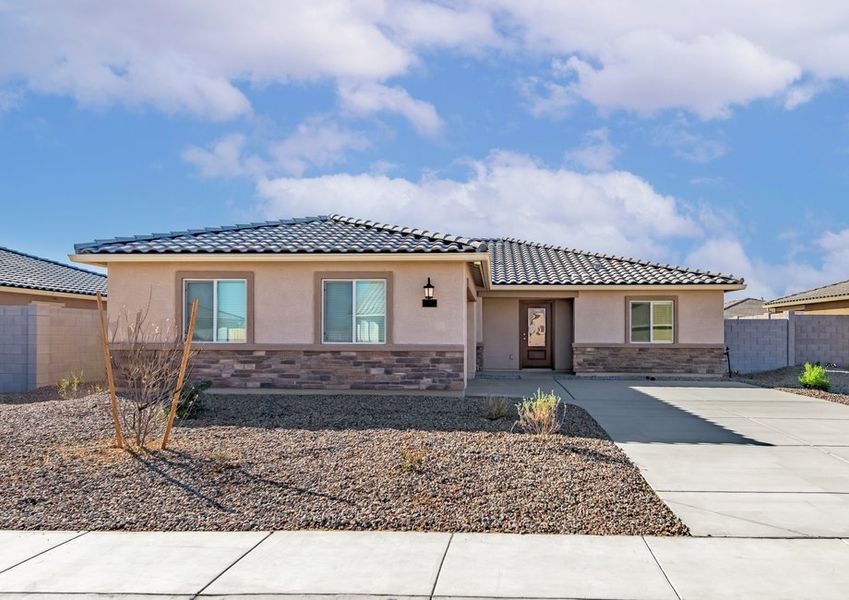 This home has a gorgeous stucco exterior.