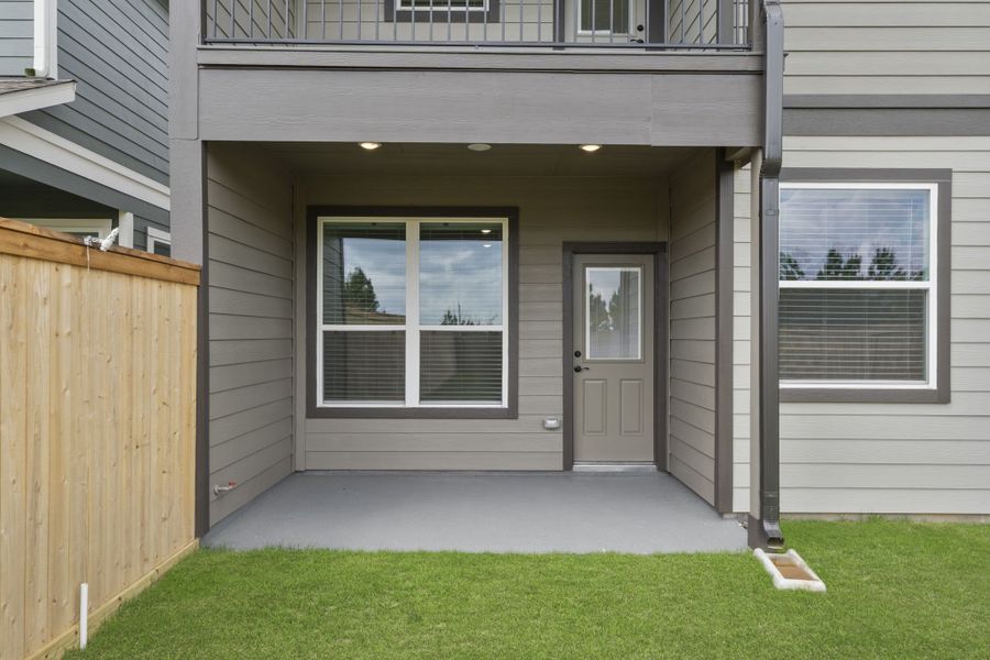 Exterior details and patio area of a home in Bridgeland 45's, Cypress (Image 26).