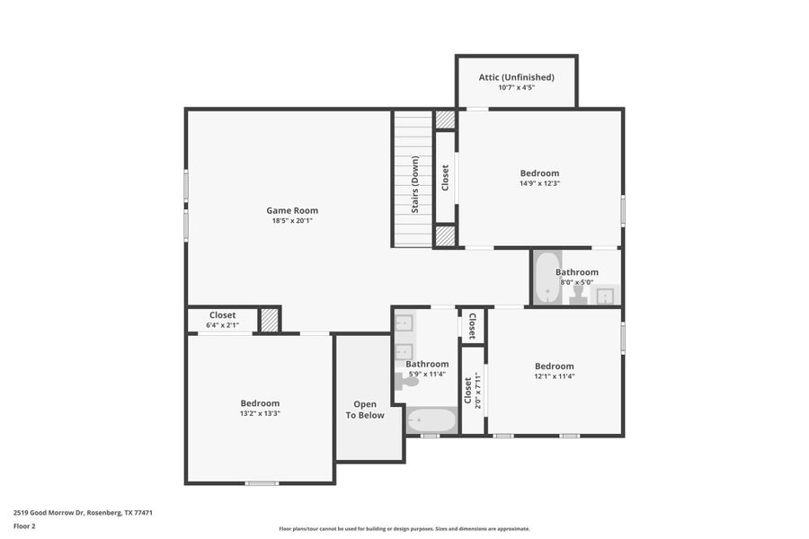 2D floor plan layout of this home in Stewart's Ranch, Conroe, TX (Image 3). 2D floor plan layout of this home in Stewart's Ranch, Conroe, TX (Image 3).