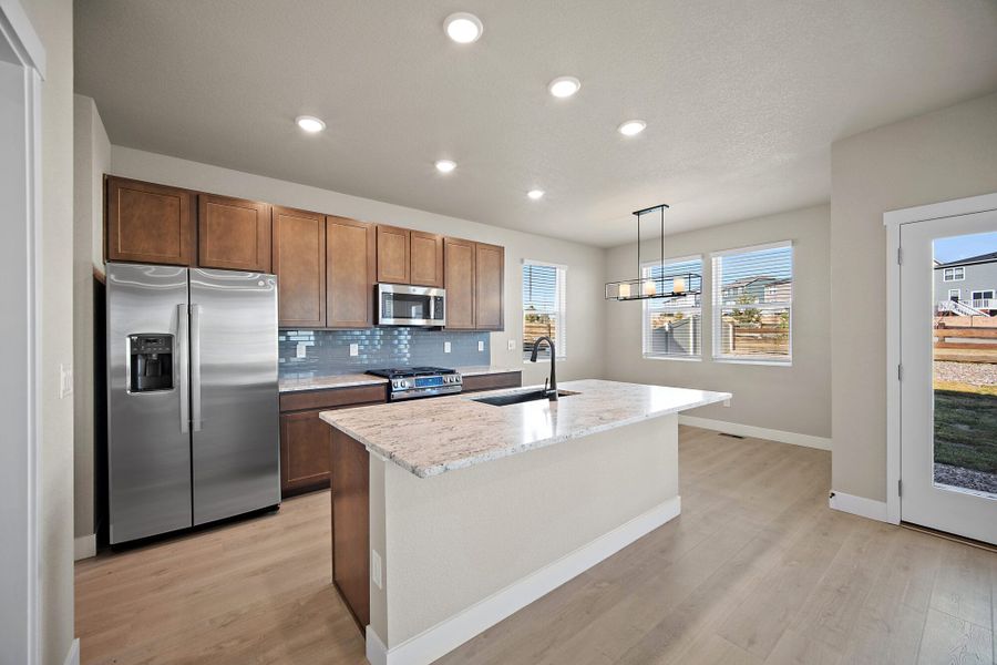 Furnished interior view inside a new home in Trails at Aspen Ridge-3, Colorado Springs (Image 6). Furnished interior view inside a new home in Trails at Aspen Ridge-3, Colorado Springs (Image 6).
