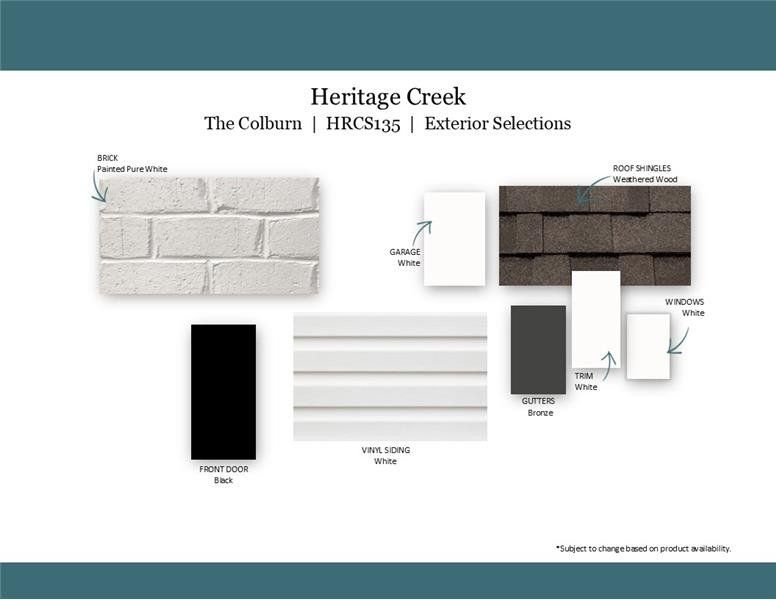 Sample of building materials used in homes in Heritage Creek, Nashville (Image 47).