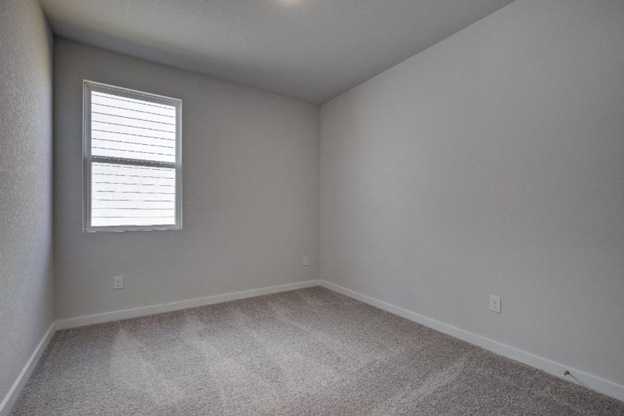 A room with a window and a carpet.