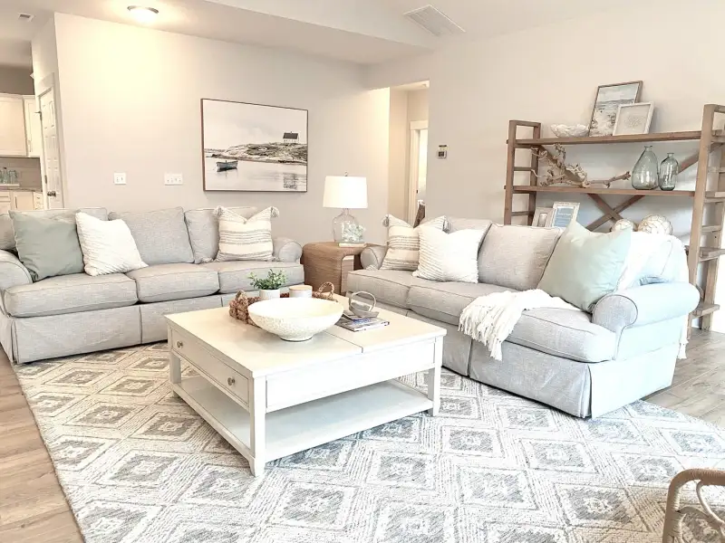 Representative furnished interior of a home built from the Laurel by Stevens Fine Homes in The Bluffs at Lake Waccamaw, Lake Waccamaw (Image 6).