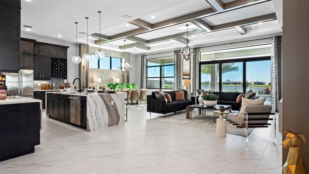 Furnished interior view inside a new home in Cresswind Palm Beach at Westlake, Westlake (Image 38).
