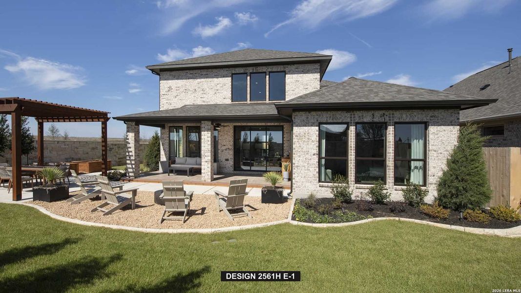 Exterior details and patio area of a home in Alsatian Oaks, Castroville (Image 2).