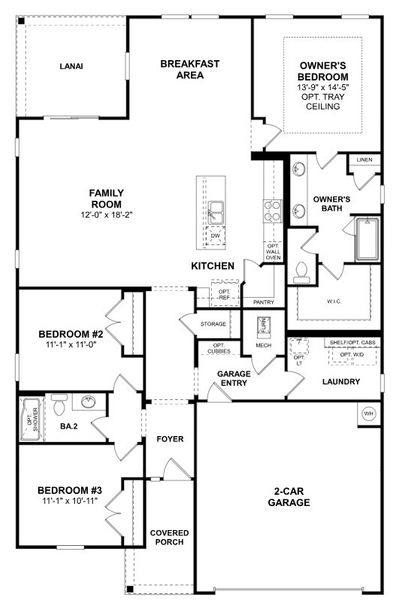 2D floor plan layout for the Crawford by M/I Homes in Boulder Ridge, Gastonia, NC (Image 3).