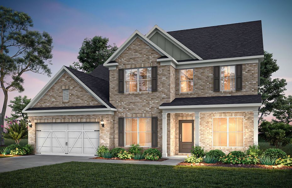 Representative exterior photo of a completed home built from the Riverton by Pulte Homes in Riversprings, Dacula, GA (Image 27).