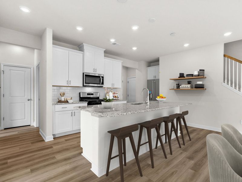 Prepare your family's favorite meal in the stunning kitchen.