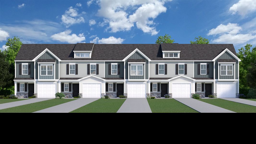 Front exterior of a new home in Aberdeen, Fountain Inn, SC, highlighting curb appeal (Image 2).