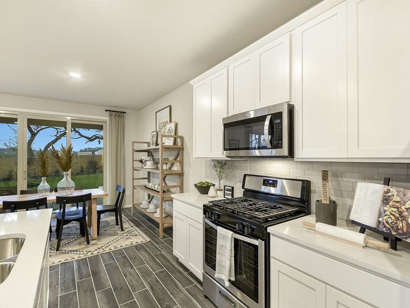 Santiago model kitchen at Hidden Springs in New Braunfels, TX by Century Communities