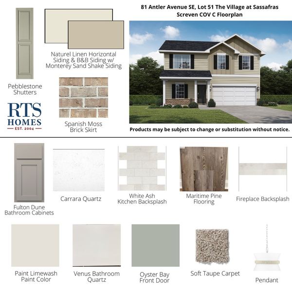 2D floor plan layout of this home in The Village at Sassafras, Allenhurst, GA (Image 4).