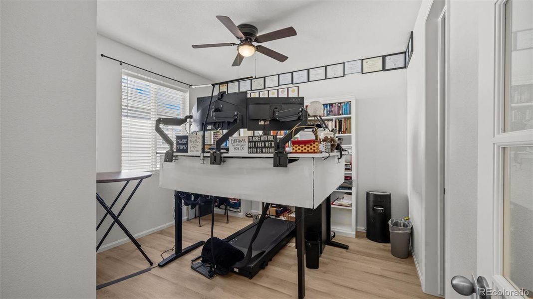 Office on main level with french doors