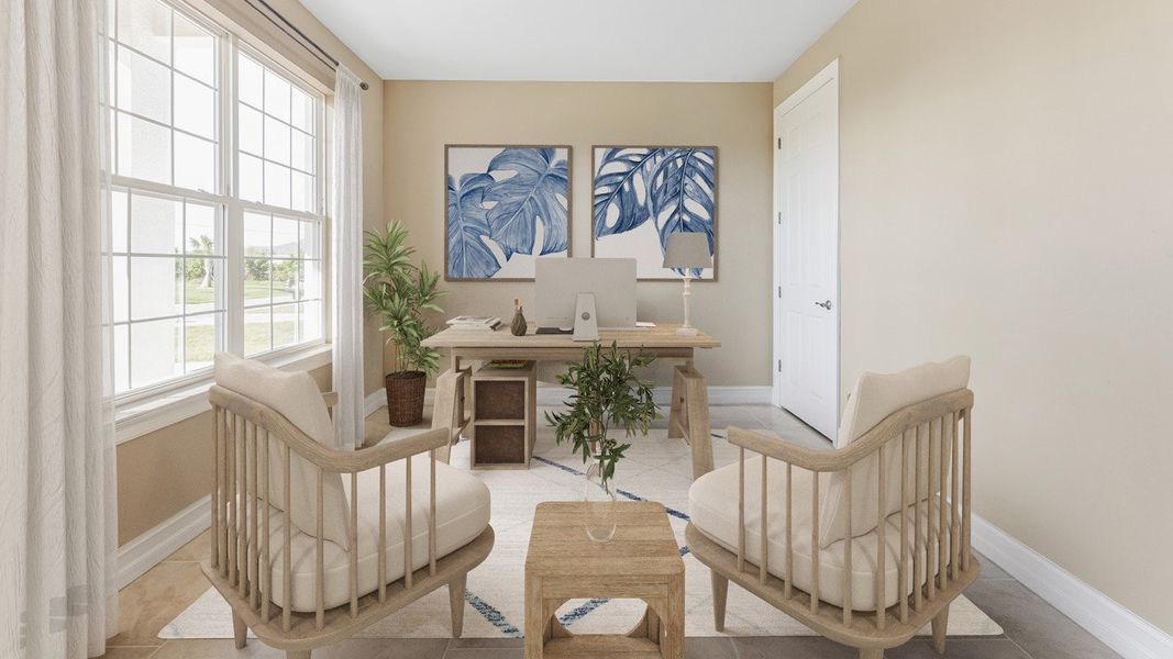 Representative furnished interior of a home built from the Kellen by D.R. Horton in Cape Coral Spot - Tradition, Cape Coral (Image 11).