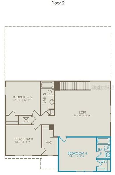 2D floor plan layout of this home in Tohoqua, Kissimmee, FL (Image 2). 2D floor plan layout of this home in Tohoqua, Kissimmee, FL (Image 2).