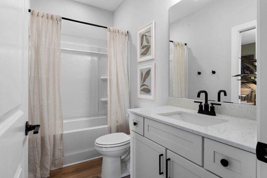 Representative furnished interior of a home built from the The Montclair by JW Collection in Lake Arrowhead, Waleska (Image 16).