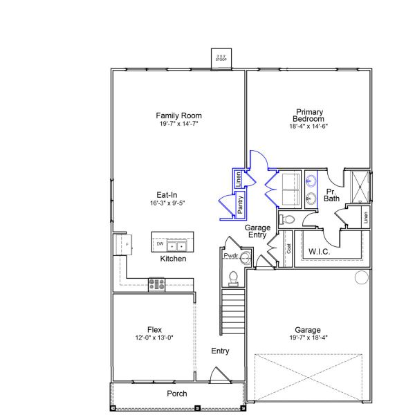 2D floor plan layout of this home in Fieldstone, Lexington, NC (Image 2). 2D floor plan layout of this home in Fieldstone, Lexington, NC (Image 2).