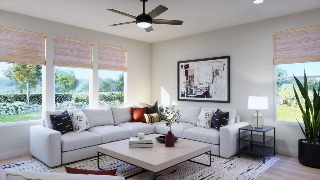 Furnished interior view inside a new home in Parkton Square, Kyle (Image 2). Furnished interior view inside a new home in Parkton Square, Kyle (Image 2).