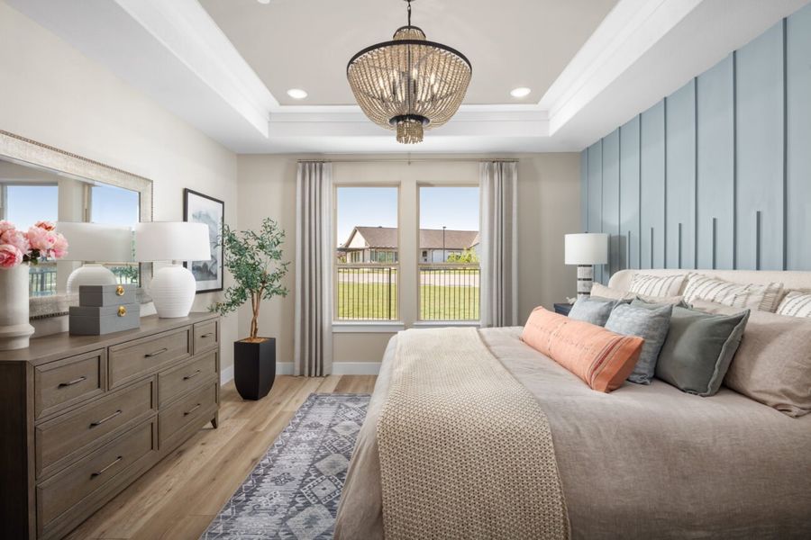 Representative furnished interior of a home built from the Verona 2 by Ladera Texas in Ladera at Timberbrook, Justin (Image 8).