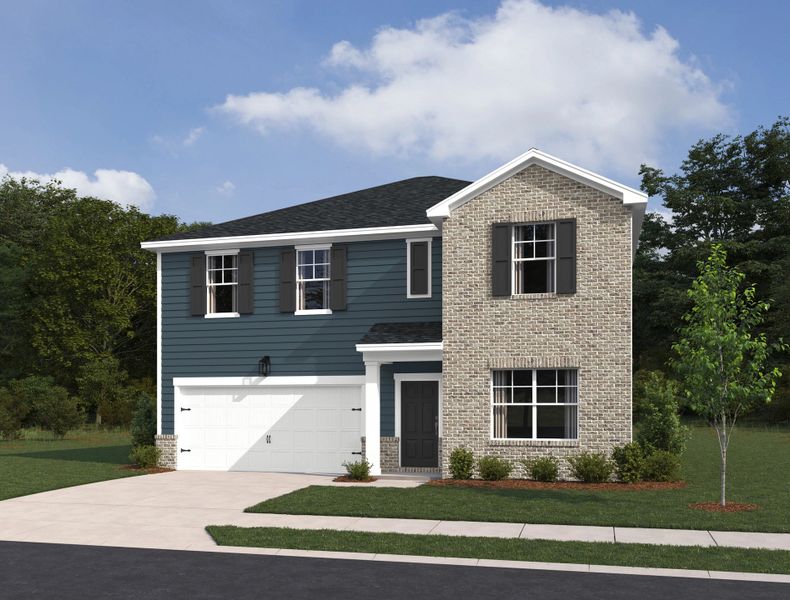Representative exterior photo of a completed home built from the Montgomery by Ashton Woods in Ascent at Arbor Ridge, La Vergne, TN (Image 15).