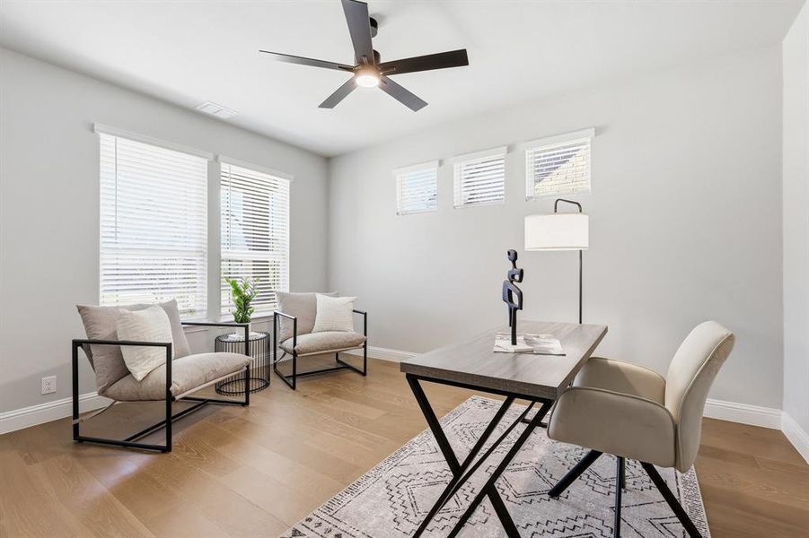 Furnished interior view inside a new home in Union Park, Little Elm (Image 8). Furnished interior view inside a new home in Union Park, Little Elm (Image 8).