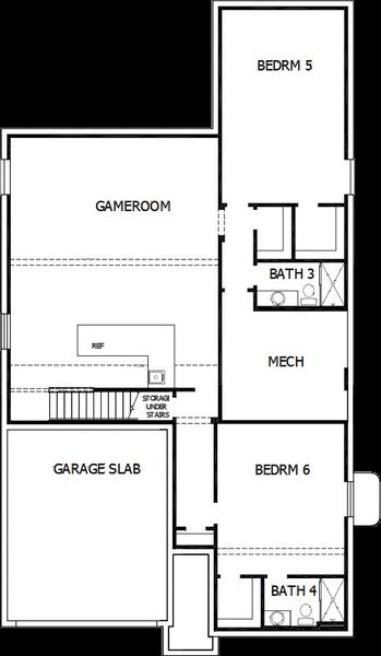 2D floor plan layout of this home in Wolf Ranch - Enclave Collection, Colorado Springs, CO (Image 6).
