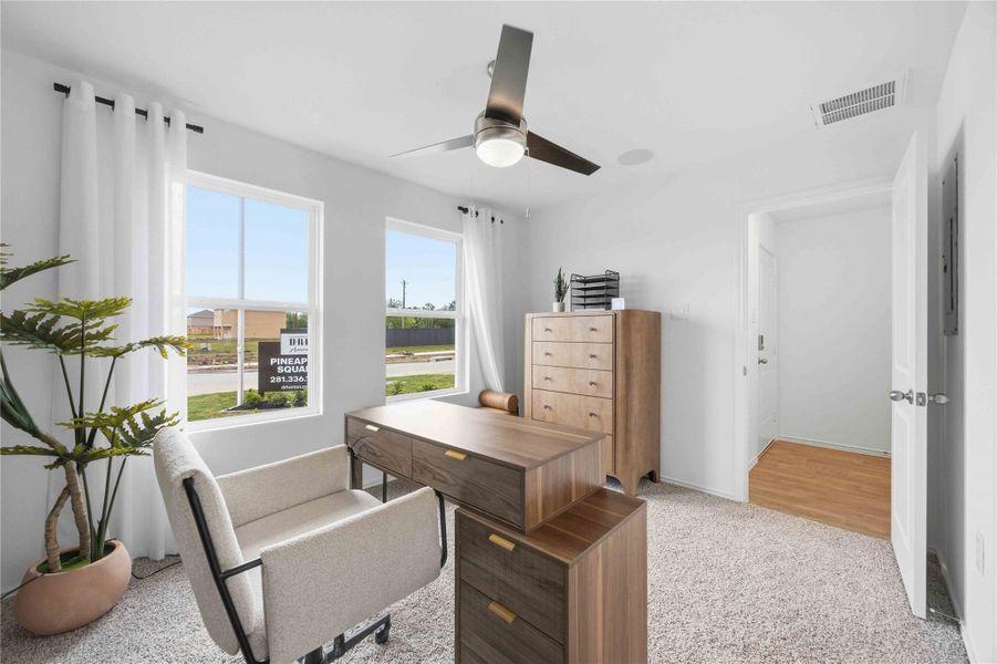 Furnished interior view inside a new home in Pineapple Square, Houston (Image 21). Furnished interior view inside a new home in Pineapple Square, Houston (Image 21).